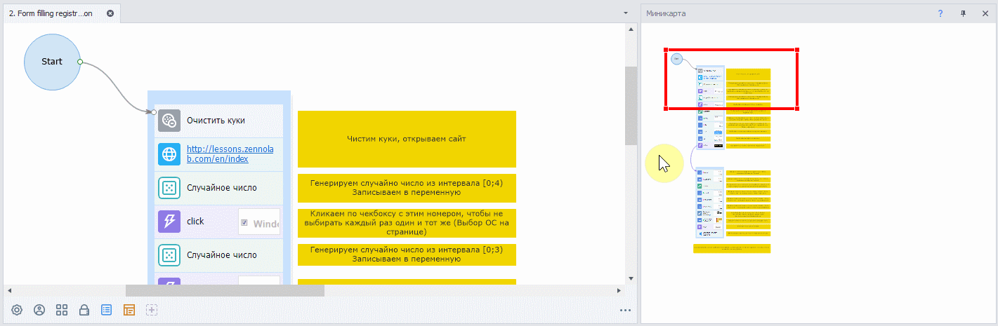 Перемещение по Миникарте