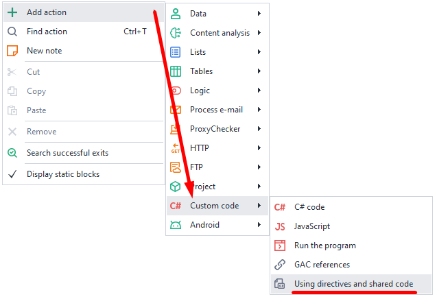 How to add to a project